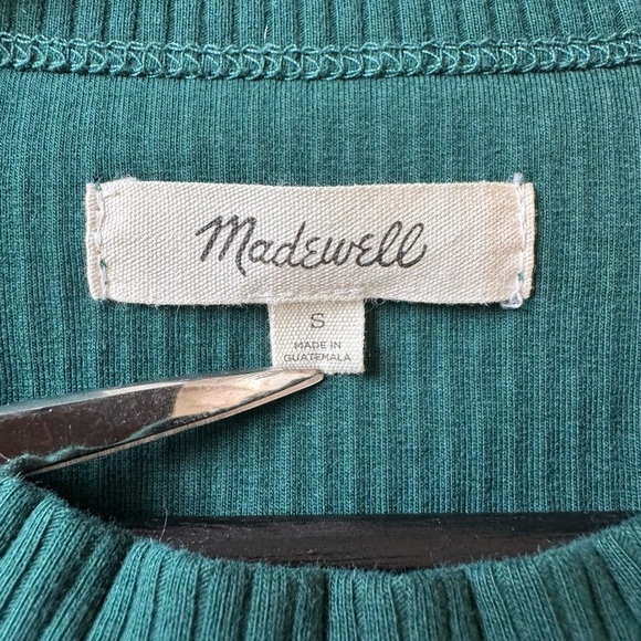 Madewell Crewneck Thong Rib Bodysuit in Sleekhold Utopian Pine Green Small - Picture 11 of 14